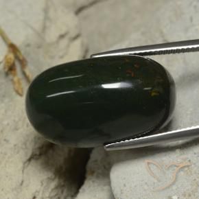 Pierre de sang Vert foncé naturelle ovale, 34.74 ct, Opaque
