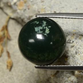 Héliotrope vert naturelle coupe roude, 8,69 ct, opaque
