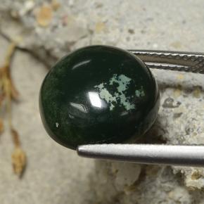 Héliotrope vert naturelle coupe roude, 8,69 ct, opaque