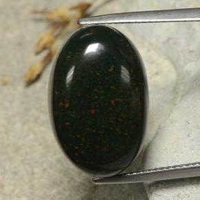 Héliotrope vert naturelle coupe ovale, 17,32 ct, opaque