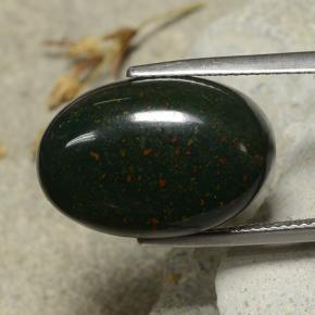 Héliotrope vert naturelle coupe ovale, 17,32 ct, opaque