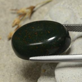 Héliotrope vert naturelle coupe ovale, 17,32 ct, opaque