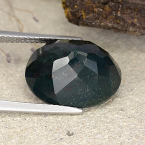 Pierre de sang Vert multicolore naturelle Coupe ovale, 9.75 ct, Opaque