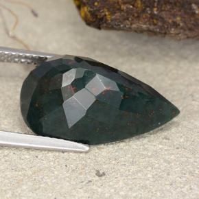 Pierre de sang Forêt verte naturelle En forme de poire, 9.55 ct, Opaque