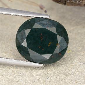 Héliotrope vert naturelle coupe ovale, 6,33 ct, opaque