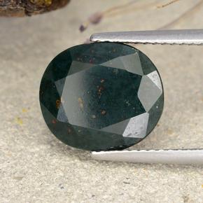 Héliotrope vert naturelle coupe ovale, 6,33 ct, opaque