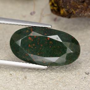 Héliotrope vert naturelle coupe ovale, 12,15 ct, opaque