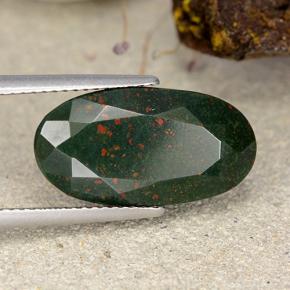 Héliotrope vert naturelle coupe ovale, 12,15 ct, opaque