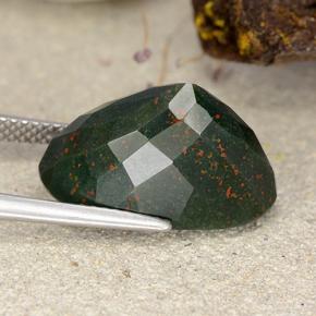 Héliotrope vert naturelle coupe ovale, 12,15 ct, opaque