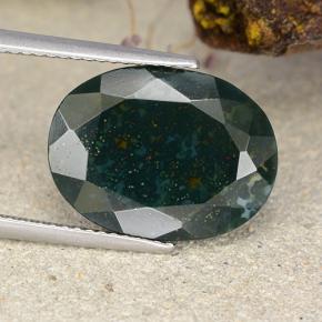 Héliotrope vert naturelle coupe ovale, 7,94 ct, opaque