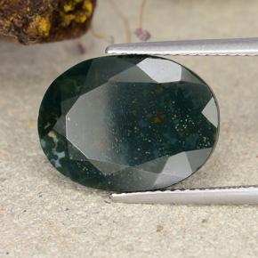 Héliotrope vert naturelle coupe ovale, 7,94 ct, opaque