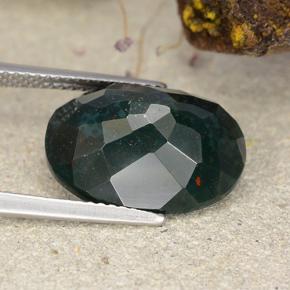 Héliotrope vert naturelle coupe ovale, 7,94 ct, opaque