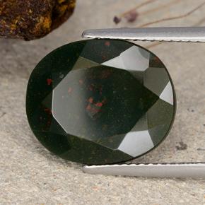 Héliotrope vert naturelle coupe ovale, 8,28 ct, opaque