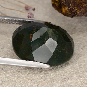 Héliotrope vert naturelle coupe ovale, 8,28 ct, opaque