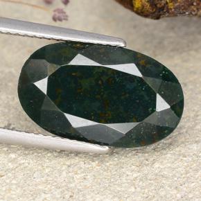 Héliotrope vert naturelle coupe ovale, 7,73 ct, opaque