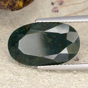Héliotrope vert naturelle coupe ovale, 7,73 ct, opaque
