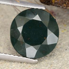 Héliotrope vert naturelle coupe roude, 3,86 ct, opaque