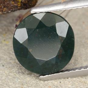 Héliotrope vert naturelle coupe roude, 3,86 ct, opaque