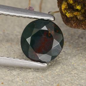 Héliotrope vert naturelle coupe roude, 0,68 ct, opaque