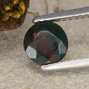 Héliotrope vert naturelle coupe roude, 0,68 ct, opaque