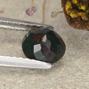 Héliotrope vert naturelle coupe roude, 0,68 ct, opaque