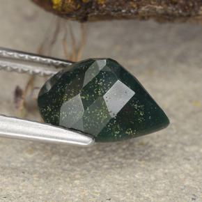 Héliotrope vert naturelle en forme de poire, 1,93 ct, opaque
