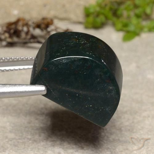 Pierre de sang Vert foncé naturelle Baquette, 22.60 ct, Opaque