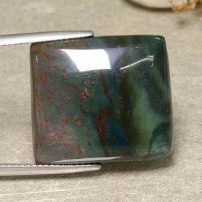 Héliotrope vert naturelle baguette, 21,40 ct, opaque
