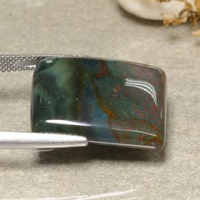 Héliotrope vert naturelle baguette, 21,40 ct, opaque