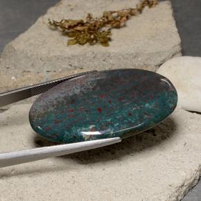 Pierre de sang Multicolore naturelle Coupe ovale, 44.98 ct, Opaque