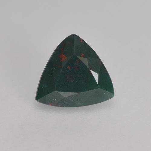 Pierre de sang Vert foncé naturelle Trillion, 0.42 ct, Opaque