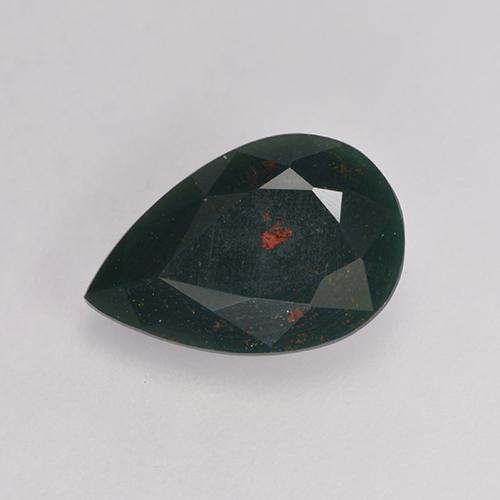 Héliotrope vert naturelle en forme de poire, 1,21 ct, opaque