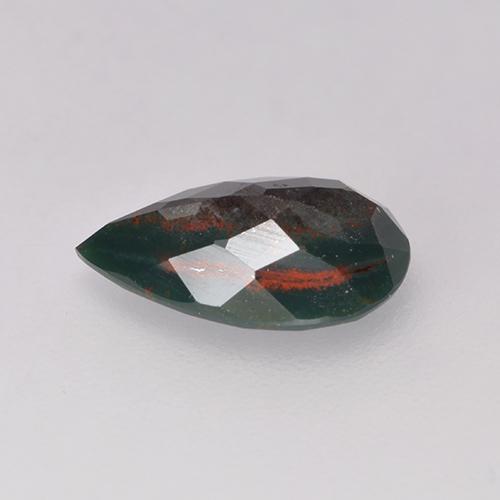Héliotrope vert naturelle en forme de poire, 1,21 ct, opaque