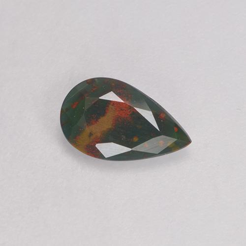 Héliotrope vert naturelle en forme de poire, 0,40 ct, opaque