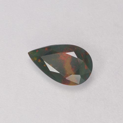 Héliotrope vert naturelle en forme de poire, 0,40 ct, opaque