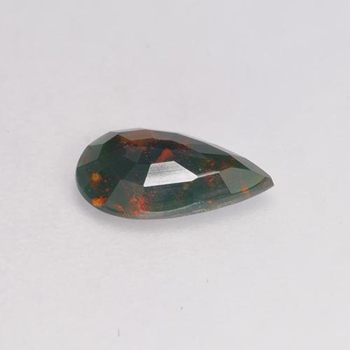Héliotrope vert naturelle en forme de poire, 0,40 ct, opaque