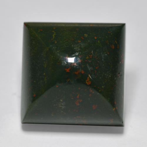 Pierre de sang Vert et rouge naturelle Carré, 11.56 ct, Opaque