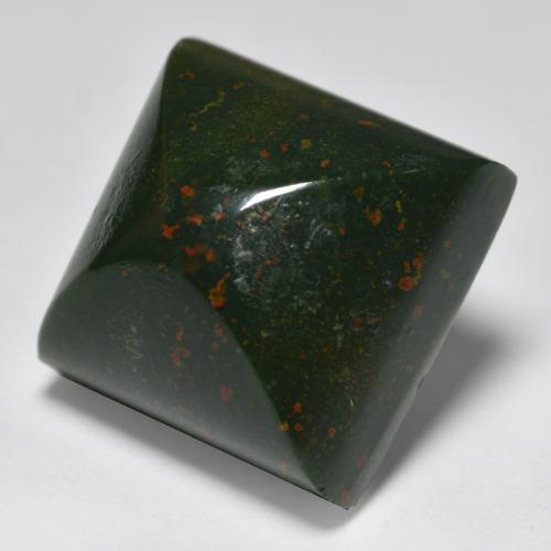 Pierre de sang Vert et rouge naturelle Carré, 11.56 ct, Opaque