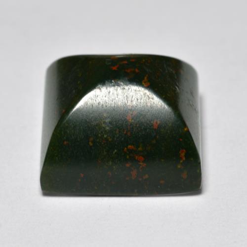 Pierre de sang Vert et rouge naturelle Carré, 11.56 ct, Opaque