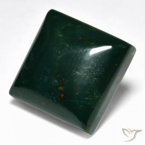 Héliotrope multicolore naturelle carré, 9,57 ct, opaque