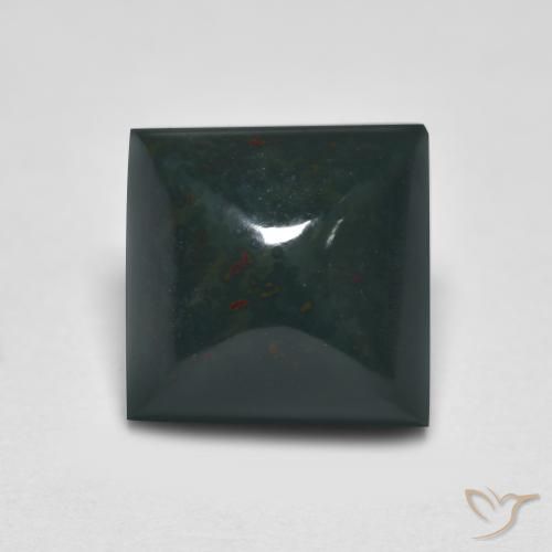 6.05ct Naturel Vert foncé Pierre de sang, Carré, Opaque
