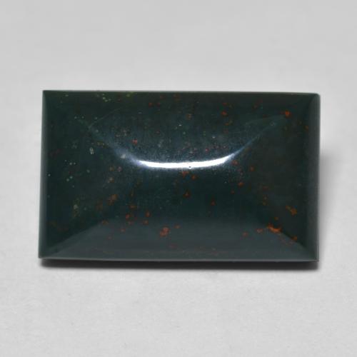 Héliotrope vert naturelle baguette, 9,16 ct, opaque