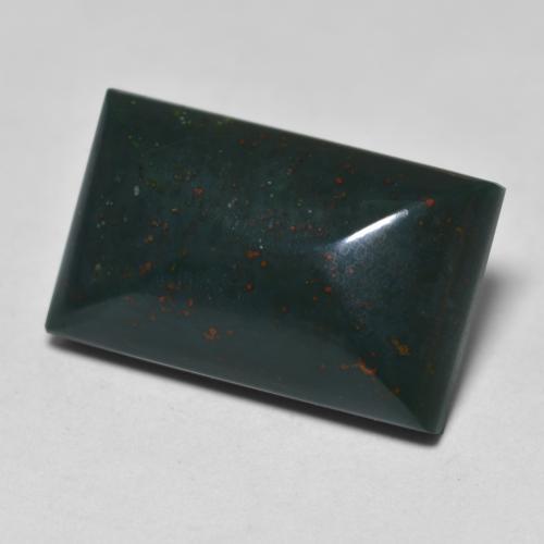 Héliotrope vert naturelle baguette, 9,16 ct, opaque