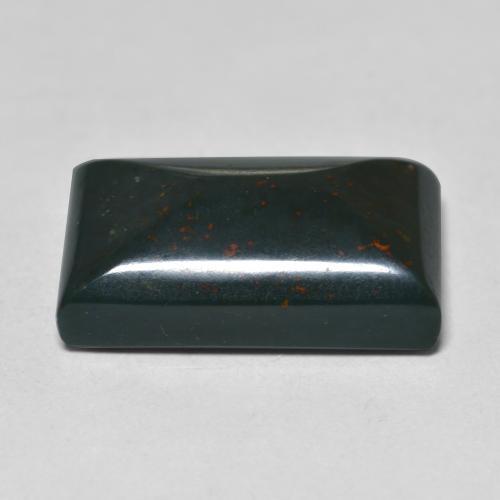 Héliotrope vert naturelle baguette, 9,16 ct, opaque