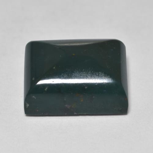 Héliotrope vert naturelle baguette, 6,92 ct, opaque