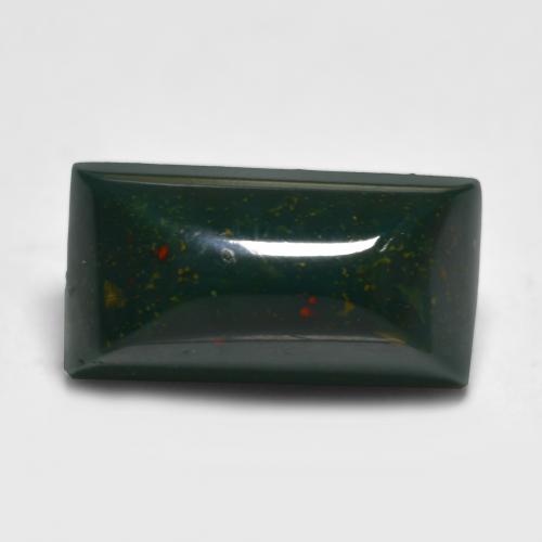 Pierre de sang Vert foncé naturelle Baquette, 3.48 ct, Opaque