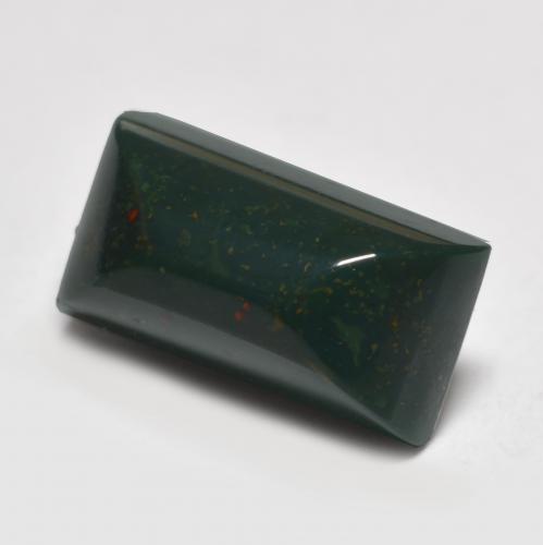 Pierre de sang Vert foncé naturelle Baquette, 3.48 ct, Opaque