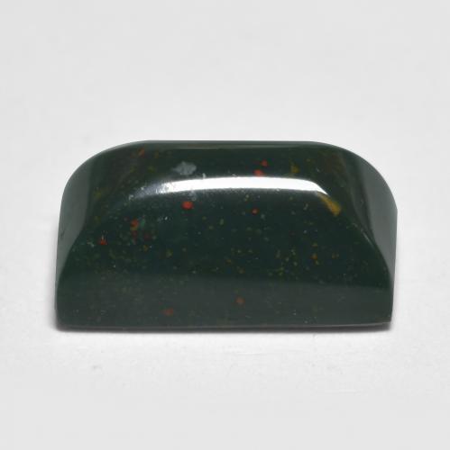 Pierre de sang Vert foncé naturelle Baquette, 3.48 ct, Opaque