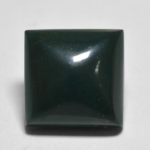 Héliotrope vert naturelle carré, 4,41 ct, opaque
