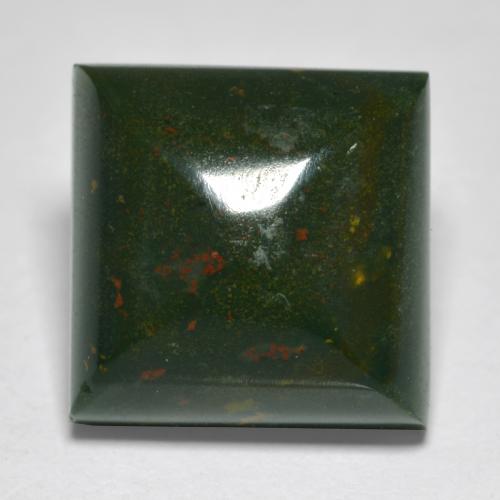 Pierre de sang Vert et rouge naturelle Carré, 11.21 ct, Opaque